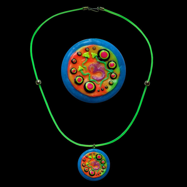 Mushrooms Pendant, glow in UV