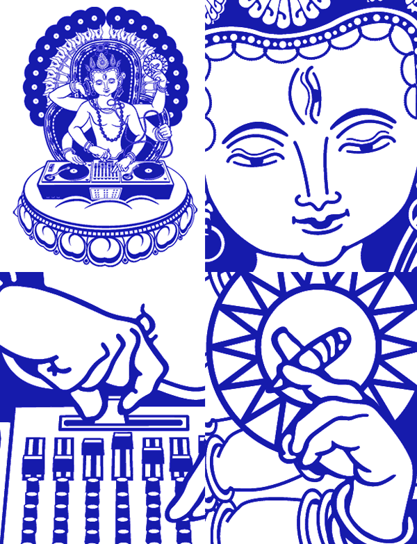 Футболка Shiva DJ, светится в УФ