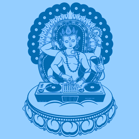 Футболка Shiva DJ, светится в УФ