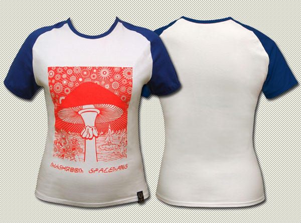 Футболка Mushroom spacemans, светится в УФ