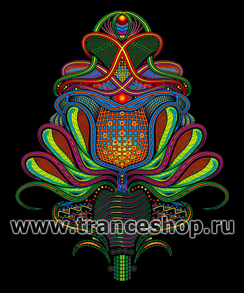 Футболка Kali Flower, светится в УФ