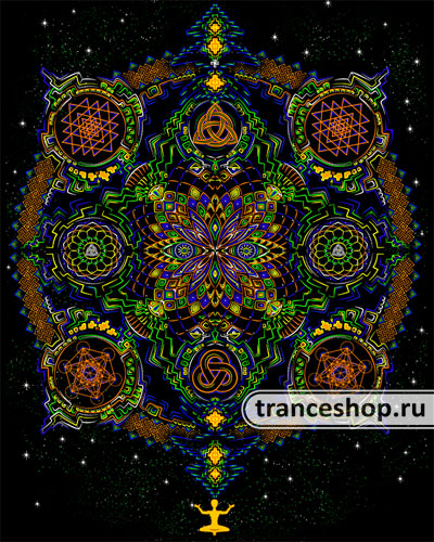Mandala T-shirt, glow in dark & UV